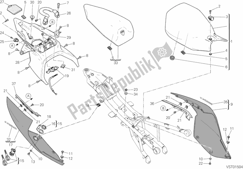 Toutes les pièces pour le Siège du Ducati Superbike 959 Panigale ABS USA 2019